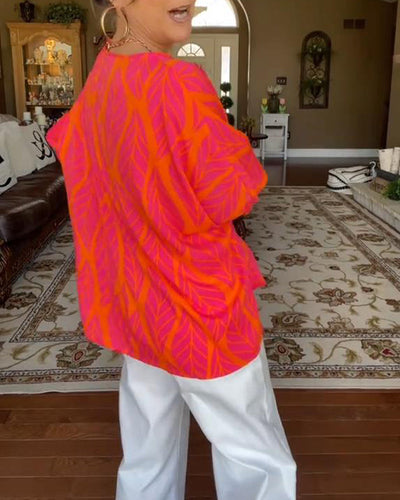 Bluse Rundhalsausschnitt locker bedruckt