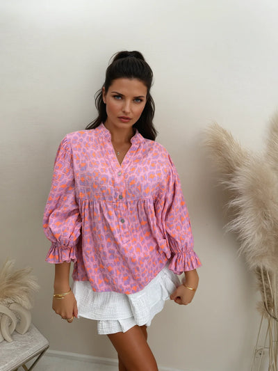 Musselin Oversize Bluse Leo