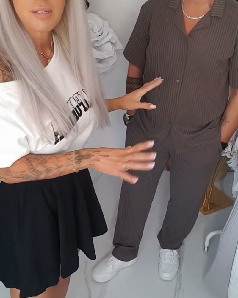 Set Herrenrevers Retro Gestreift