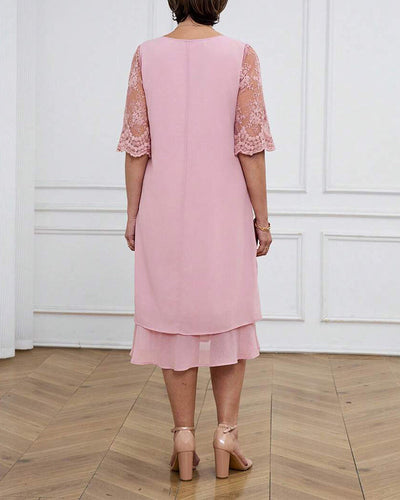 Kleid Modische und elegante Spitze mittellange Ärmel