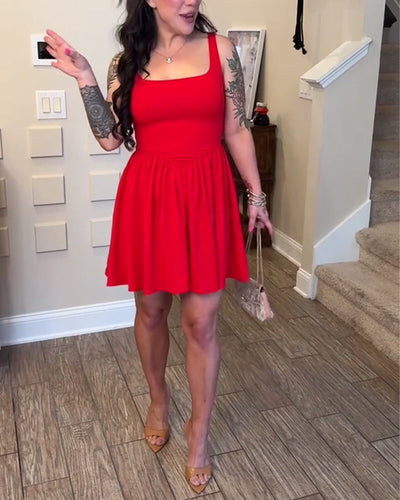 Kleid Sexy Träger Tailliert A-Linie