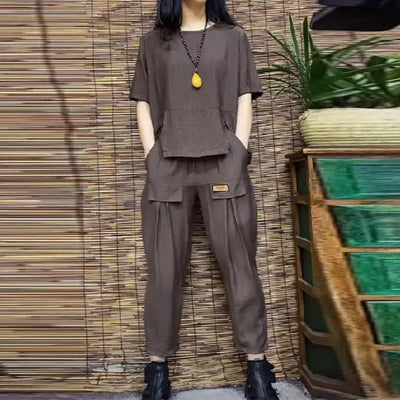 MELIKE - SET AUS BLUSE UND CARGOHOSE