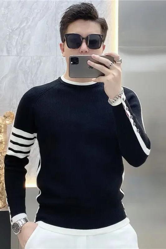 Einfacher stilvoller langer Winterpullover für Männer