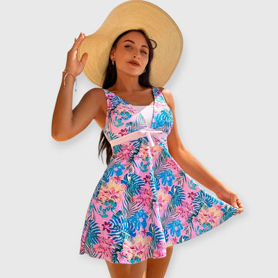 Meraya | Bauchkaschierender Blumen Tankini