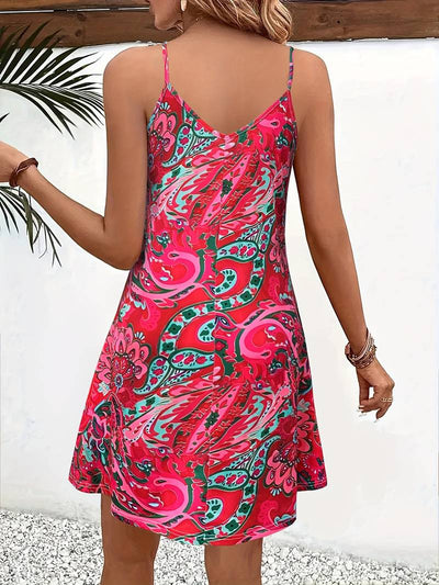Ärmelloses Paisley-Cami-Kleid für Damen