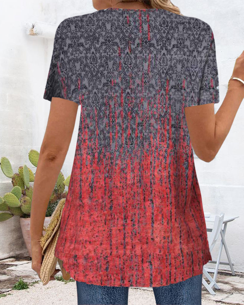 Bluse Fake Zweiteilig Kurzärmlig Unregelmäßig