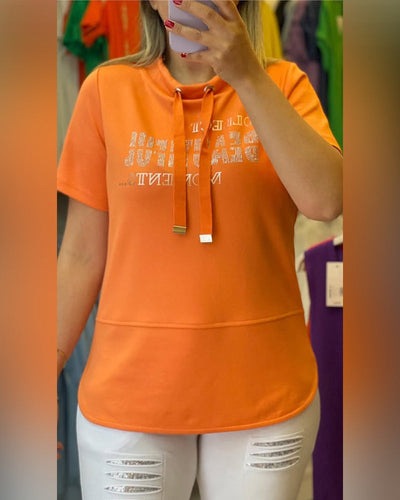 Kurzarm-T-Shirt mit Kordelzug