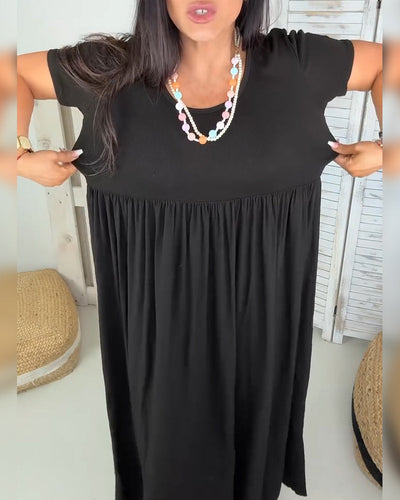 Kleid Elegant Einfarbig A-Linie