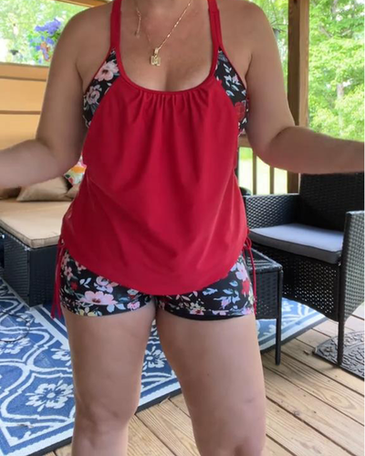 Badeanzug Bedruckt Träger Boxer