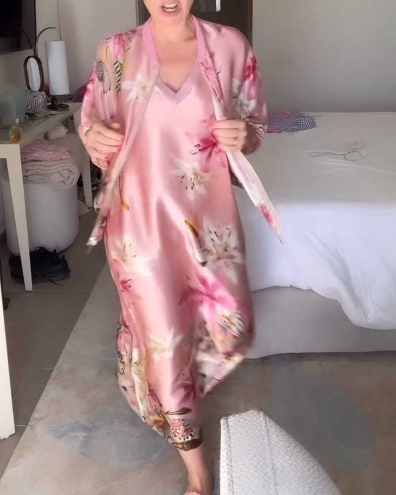 Set Ärmellos Bedruckt Rock Und Mantel