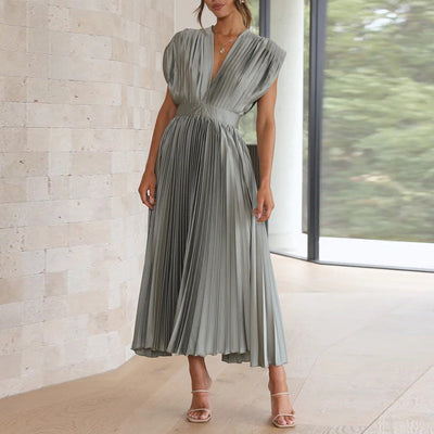 Elegantes ärmelloses Maxikleid mit V-Ausschnitt – Sommerkleid Damen