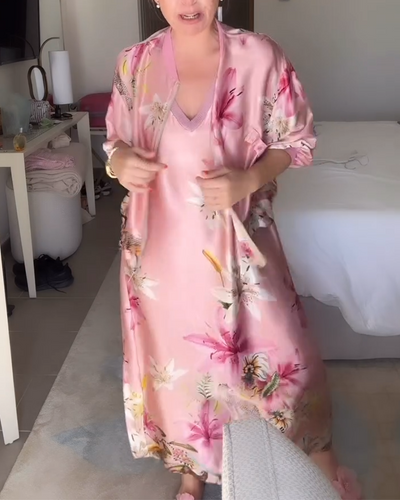 Set Ärmellos Bedruckt Rock Und Mantel