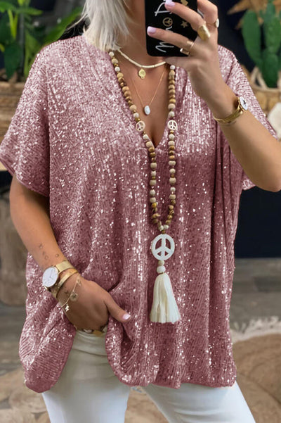 Heidi-Mode | Trophy Wife Pailletten Lockere Passform Top