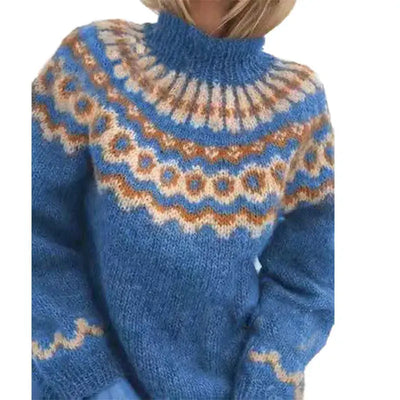 Norweger-Strickpullover für Damen | Rollkragen