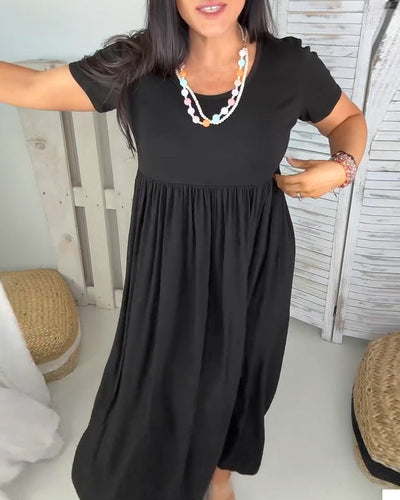 Kleid Elegant Einfarbig A-Linie