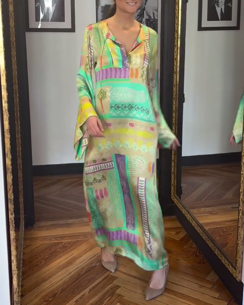 Kleid mit langen Ärmeln und Schleifendruck