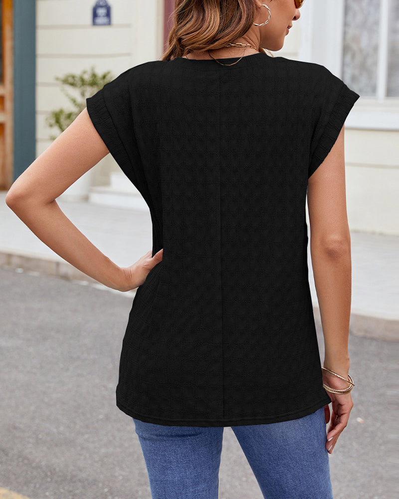 T-Shirt Rundhalsausschnitt einfarbig kurzarm