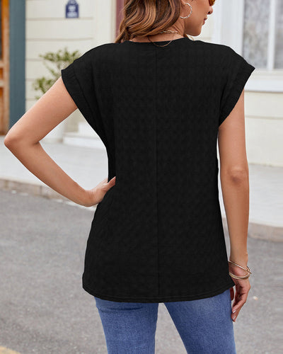 T-Shirt Rundhalsausschnitt einfarbig kurzarm