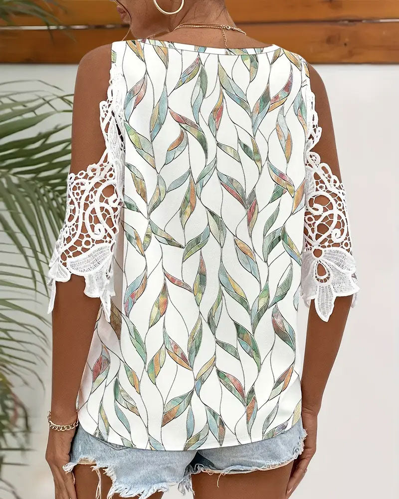 Bluse Sexy Off-Shoulder Kurzärmelig