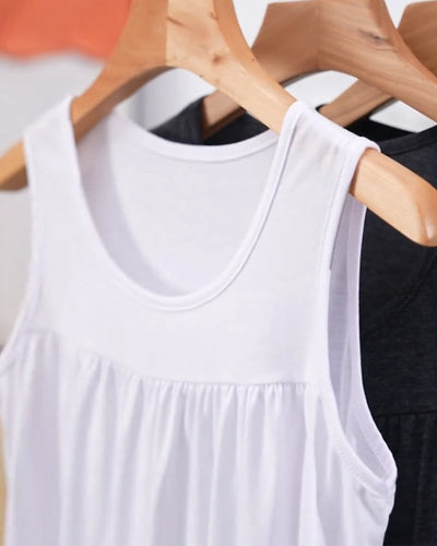 Dreiteiliges Set Ärmellose Plissierte Weite Weste