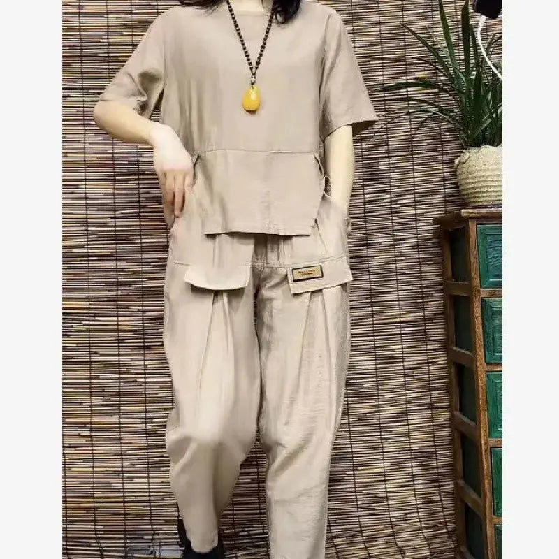 MELIKE - SET AUS BLUSE UND CARGOHOSE