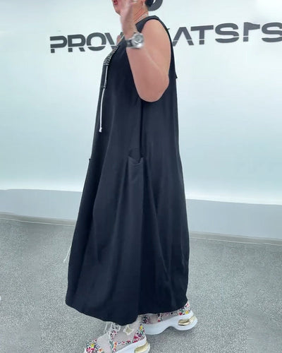 Kleid Ärmellos Oversized Buchstabenprint