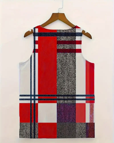 Top ärmellos bedruckt kariert