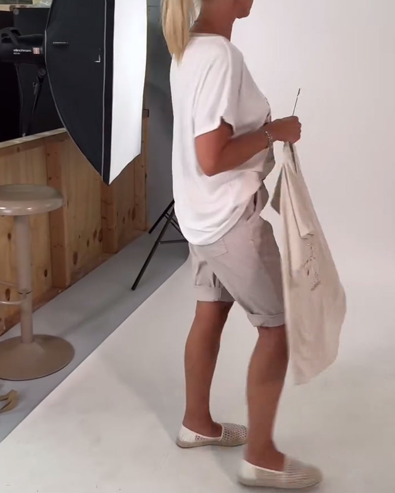 T-Shirt V-Ausschnitt bedruckt vielseitig