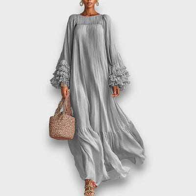 Elviana – Plissiertes Maxikleid aus Chiffon