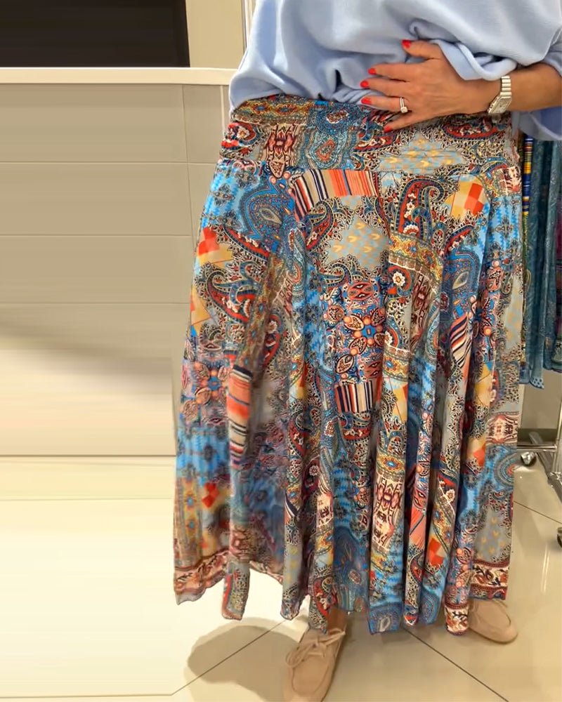 Hose Locker Urlaub Print Weites Bein