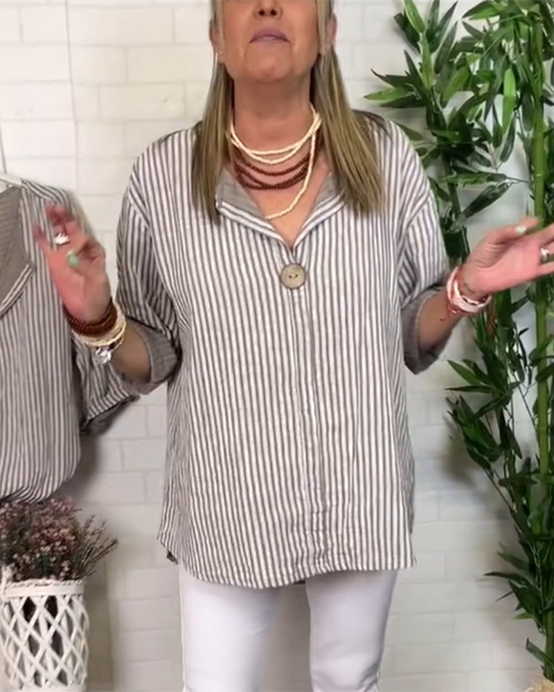 Bluse Ellenbogen Ärmel gestreift