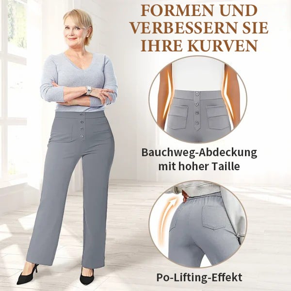 UNNA - ELASTISCHE FREIZEITHOSE MIT HOHEM BUND