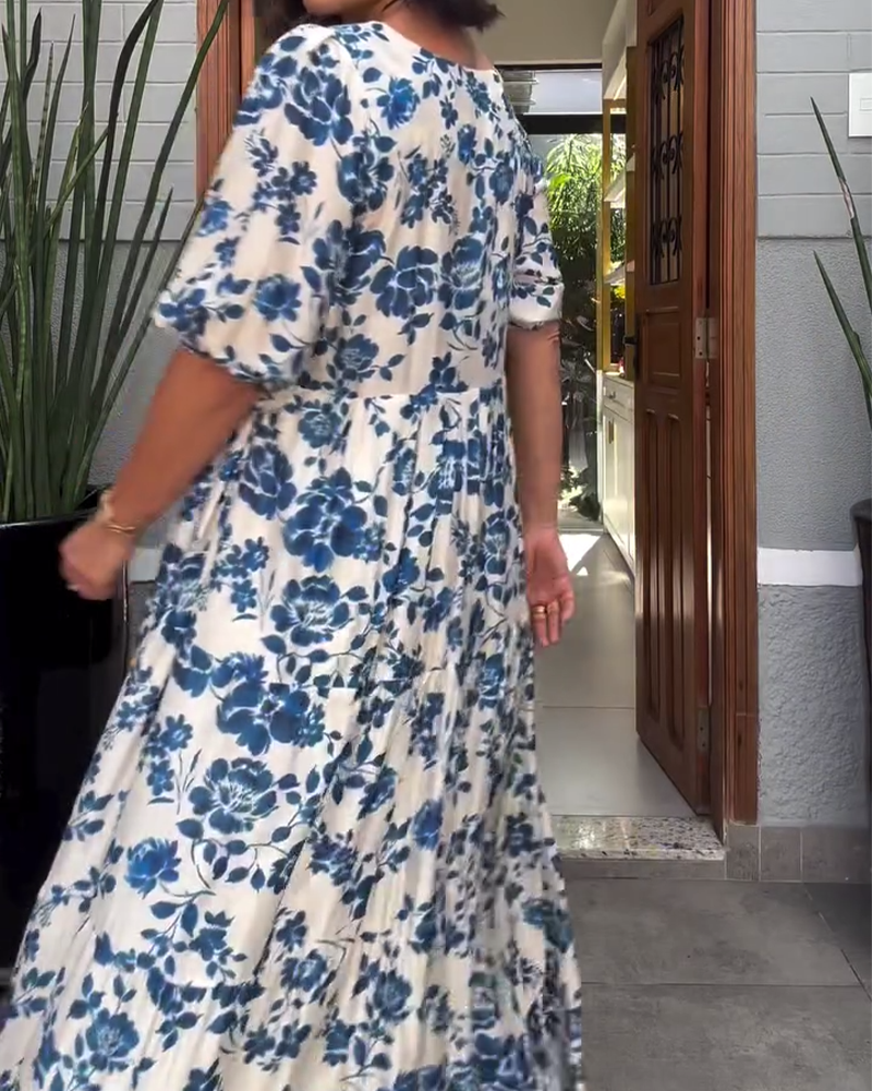 Kleid Kurzarm Blumenmuster