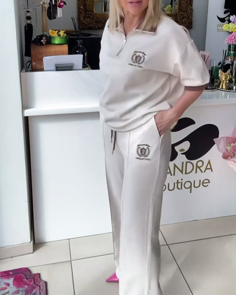 Anzug Lässig Polo Kontrastfarbe Sportlich