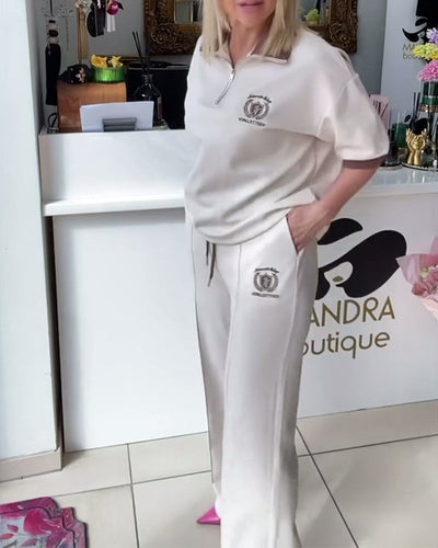 Anzug Lässig Polo Kontrastfarbe Sportlich