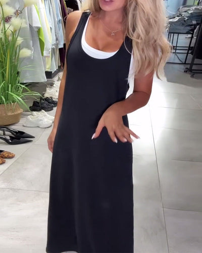 Kleid Schlankmachend Träger Casual