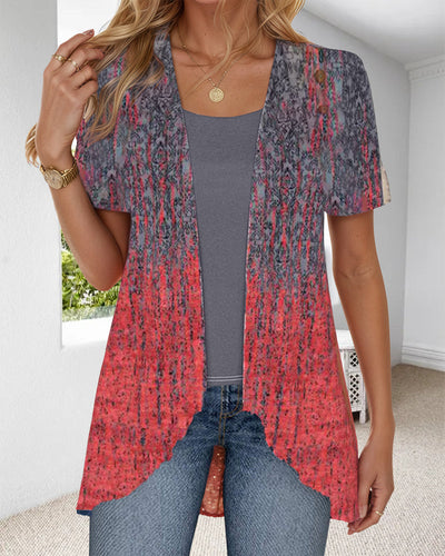 Bluse Fake Zweiteilig Kurzärmlig Unregelmäßig