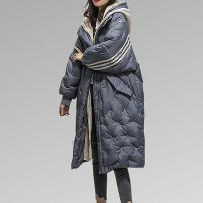 Elegante Damen Daunenjacke in Überlänge für ultimativen Winterkomfort