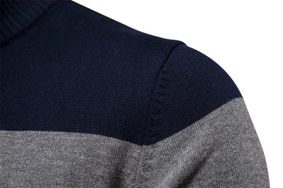 Eleganter gestreifter Slim-Fit Herrenpullover mit Reißverschluss – Stil trifft Komfort