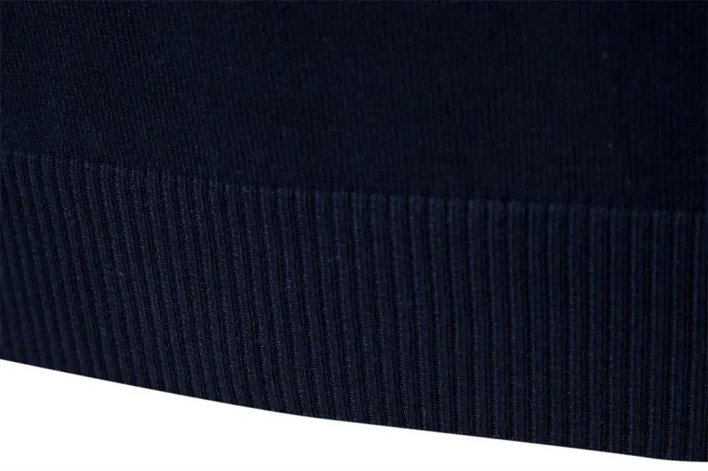Eleganter gestreifter Slim-Fit Herrenpullover mit Reißverschluss – Stil trifft Komfort