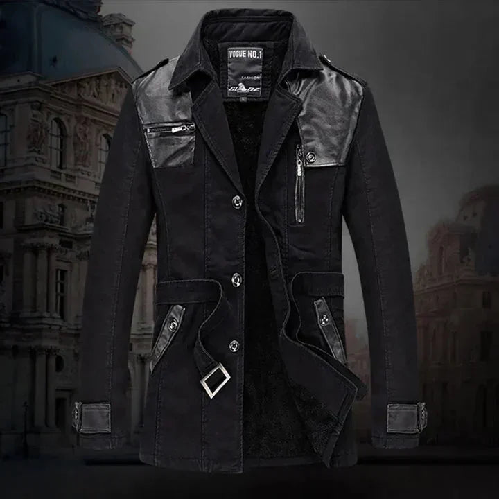 Eleganter, isolierter langer Trenchcoat für Herren – Stil und Wärme vereint