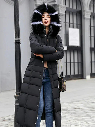 Eleganter langer Wintermantel für Damen mit Gürtel - warm und stylisch