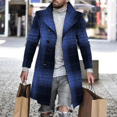 Eleganter taillierter langer Mantel für Herren