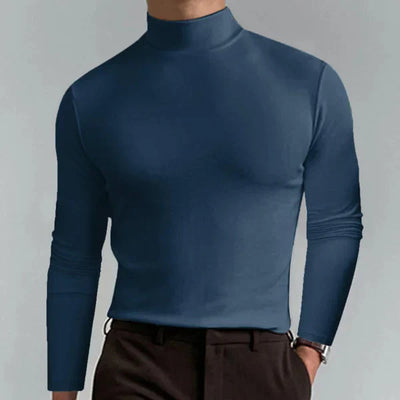 Elegantes Slim-Fit T-Shirt mit hohem Ausschnitt und langen Ärmeln