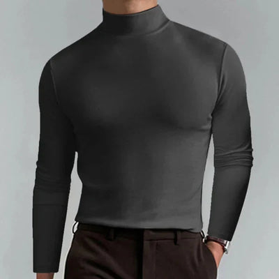 Elegantes Slim-Fit T-Shirt mit hohem Ausschnitt und langen Ärmeln