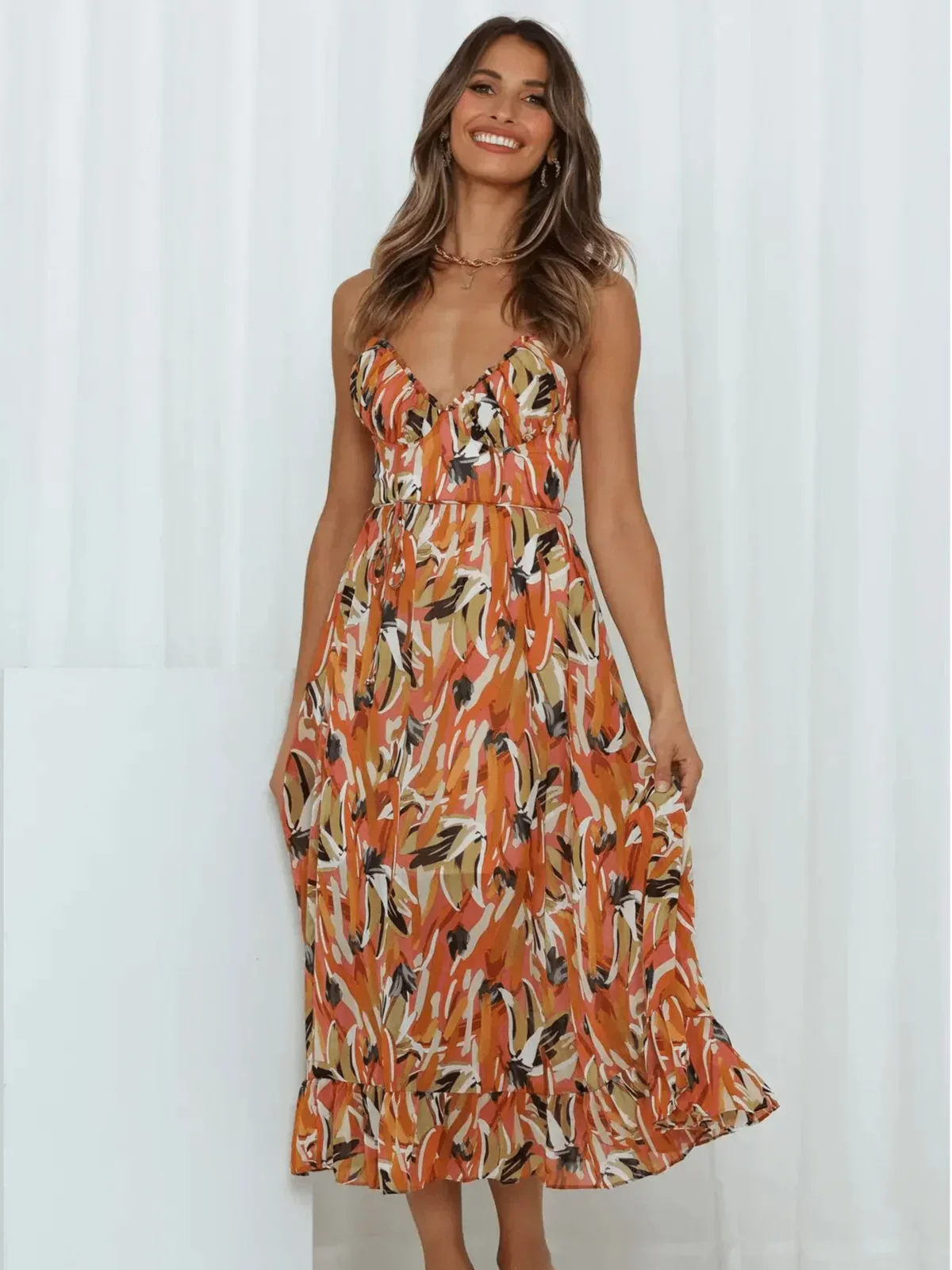 CHIARA | BUNTES MIDI-KLEID