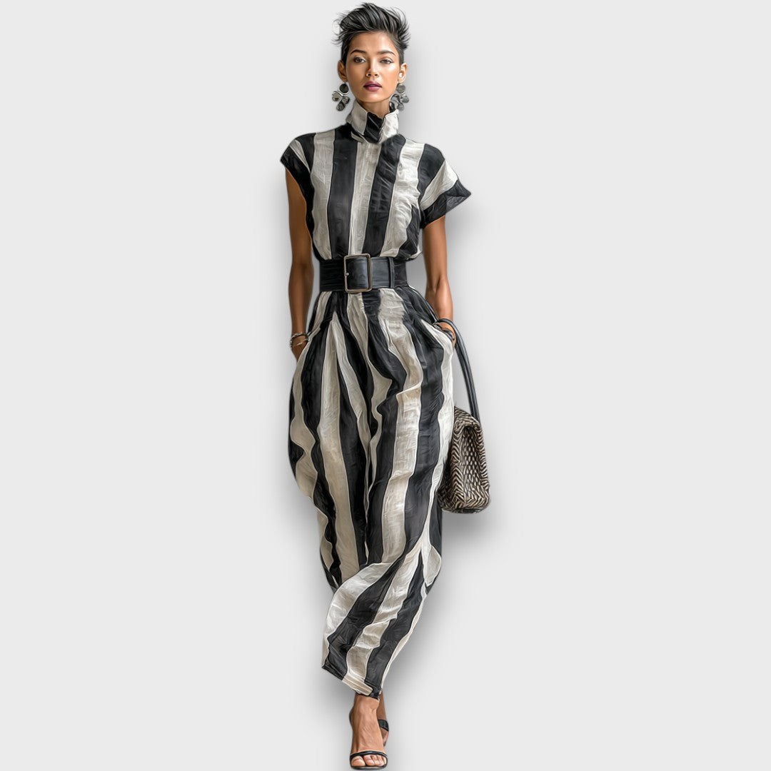 Liriane – Gestreiftes Maxikleid aus Chiffon