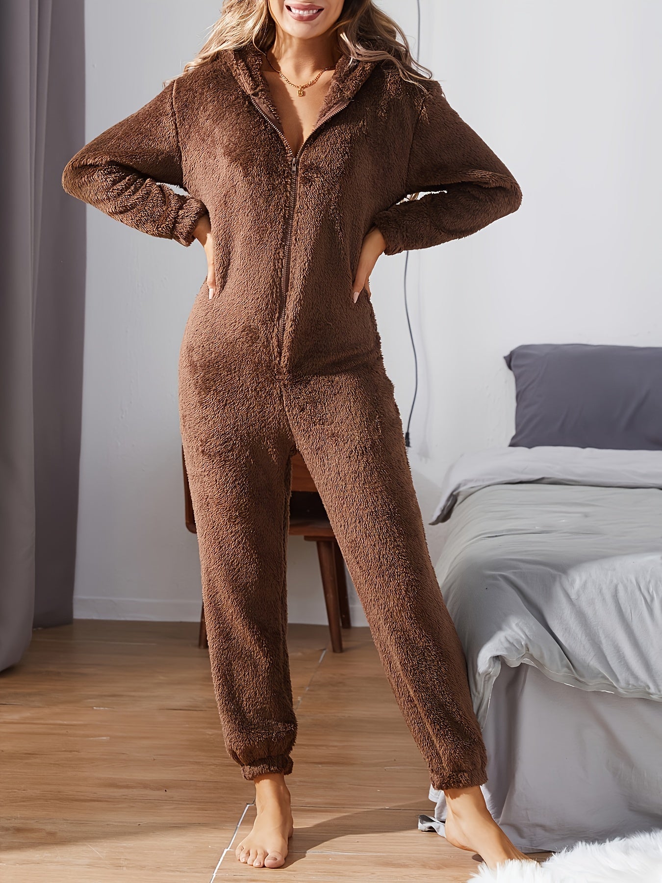 Jumpsuit mit Kapuze für Damen