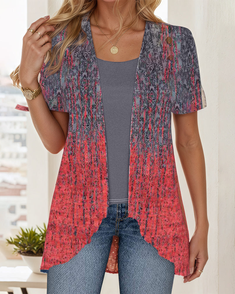 Bluse Fake Zweiteilig Kurzärmlig Unregelmäßig