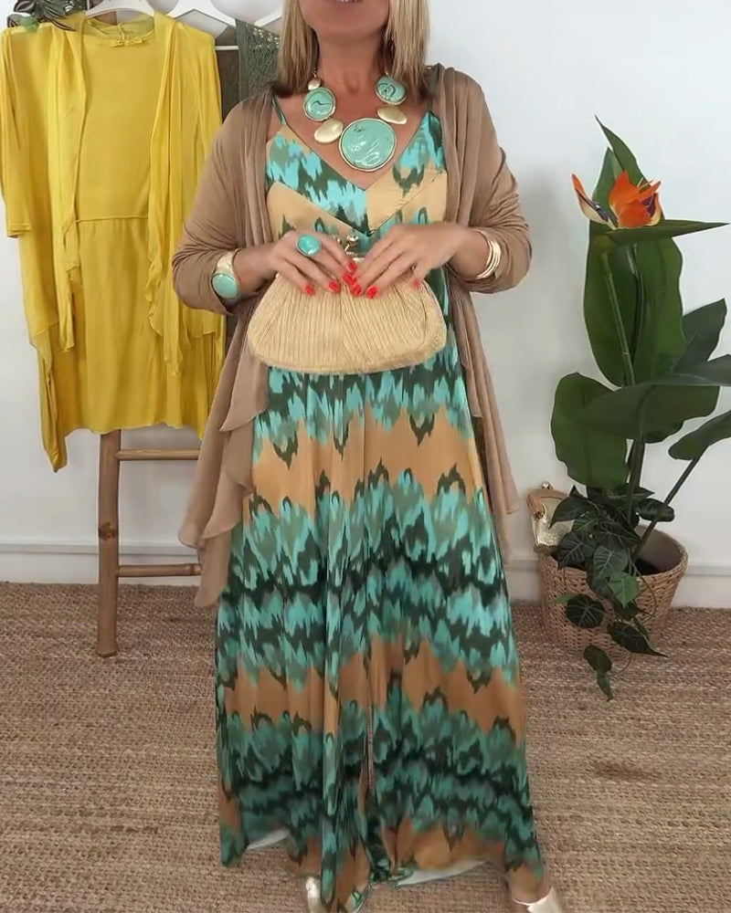 Setzen Mode Hosenträger Kleid Und Sonnenschutzmantel